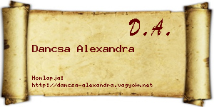 Dancsa Alexandra névjegykártya