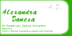 alexandra dancsa business card